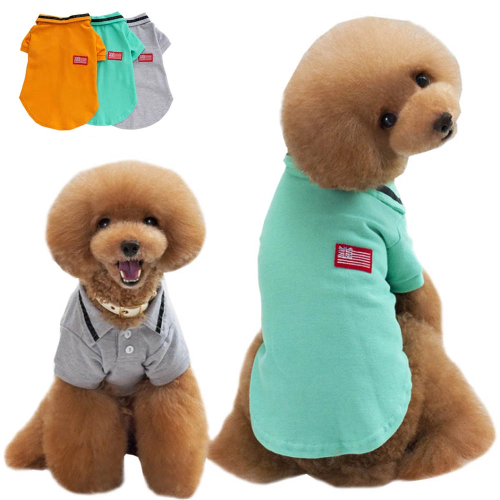 Одежда для собак осень-зима майка собаки рубашки хлопковая рубашка поло собачий