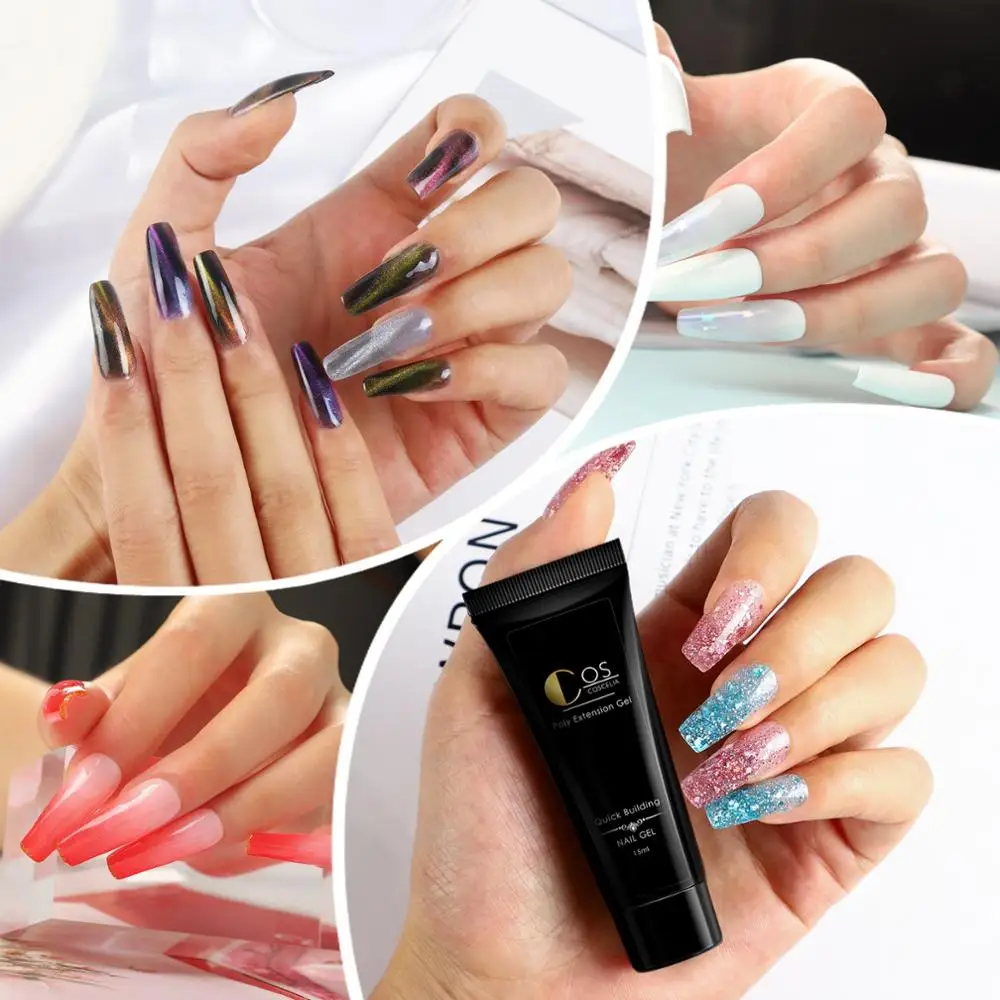 Coscelia поли набор гелей для ногтей с УФ светодиодный светильник Жесткий желе гель