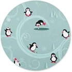 Коврик для мыши Happy Penguins-Нескользящий Резиновый круглый коврик для мыши-подходит для игр, дома, школы, офиса коврик для мыши