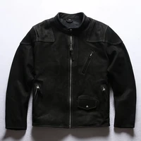 super offer dy700 asian size read description genuine cow skin leather jacket mens cowhide thick vintage biker coat 2 colours
