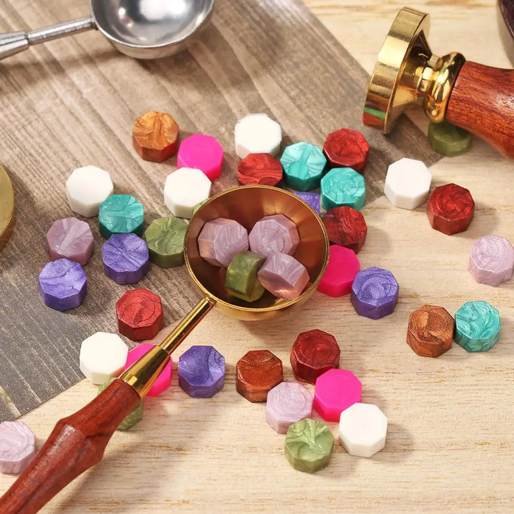 

100Pcs Seal Stamp Wax Vintage Wax Seal Stamp Tablet Pill Beads for Envelope Wedding Wax Seal Ancient Sealing Wax