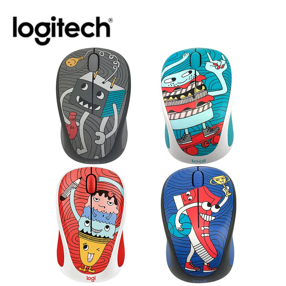Беспроводная игровая мышь с мультипликационным usb-приемником от компании logitech M238-V3 для PUBG с 3 кнопками, оптическая мышь 1000 dpi для настольного компьютера и ноутбука