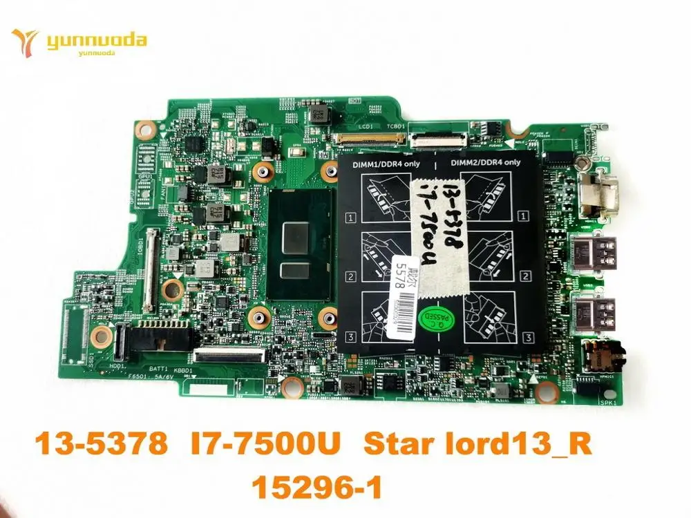 Оригинал для ноутбука DELL 13 5378 материнская плата I7 7500U Star lord13_R 15296 1 протестирована