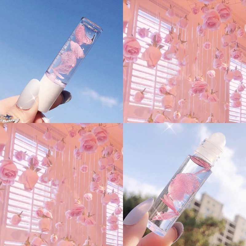 

Petal Lip Oil Transparent Lip Gloss Clear Sexy Cute Balm Liquid Lipstick Moisturizing Plumper Women Lip Gel Lip Care