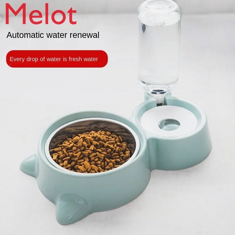 

High-End Modern Cat Bowl Cat Food Holder Dog Bowl Double Bowl Household Small and Medium-Sized Dogs Drink Fountain Pet Supplies