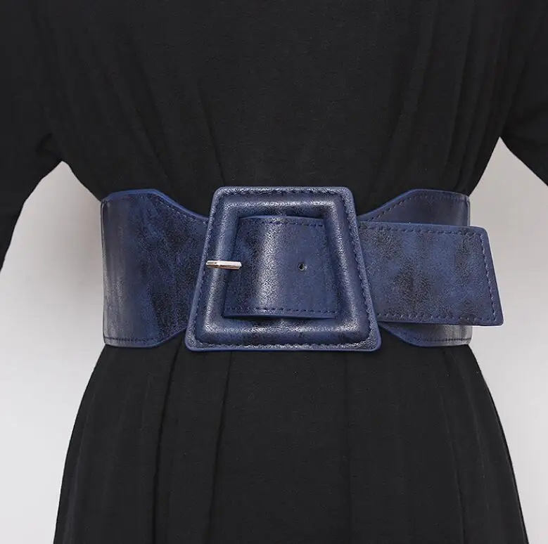 

Women's runway fashion elastic PU leather Cummerbunds female Dress Corsets Waistband Belts decoration wide belt R2720