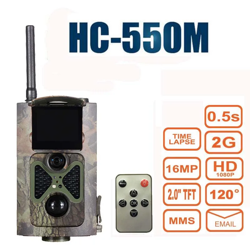 

16MP Hunting Camera HC550M 0.5s trigger time 2G GPRS MMS GSM SMS 1080P 120 degrees PIR Sensor Wildlife Trail Cameras