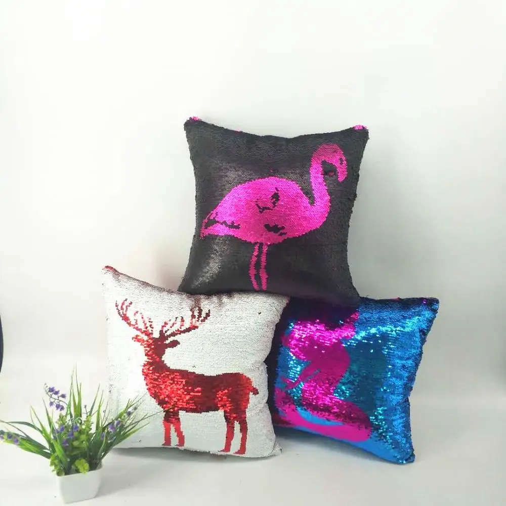 Подушка с блестками 40 см (не чехол) диванная подушка откидной крышкой и сердцем