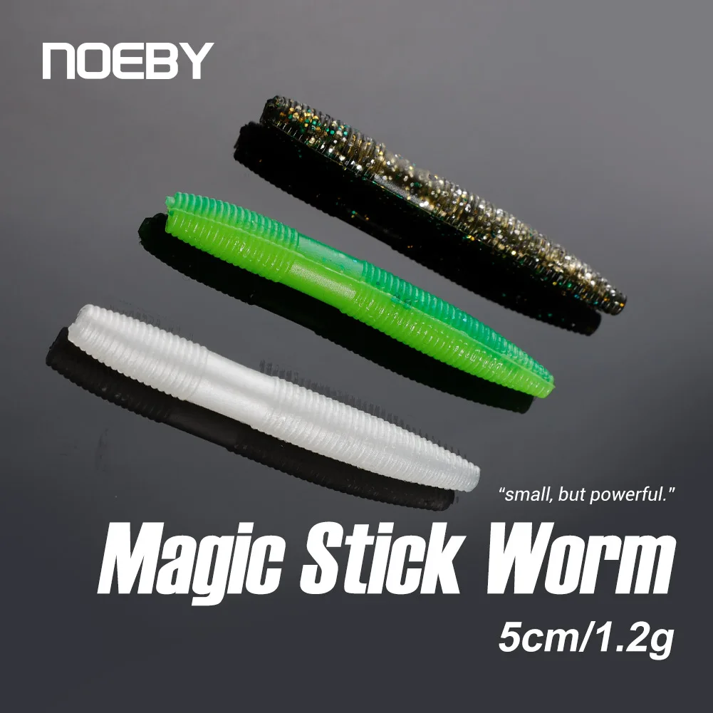 

NOEBY Stick Worm 5cm 1.2g Silicone Soft Bait Jig Head Ned Rig Lure Artificial Baits Texas Rig Swimbait for Bass Fishing Lures