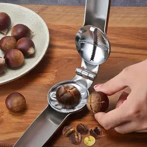 stainless steel 2 in 1 quick chestnut clip walnut pliers metal nutcracker sheller nut opener kitchen tools cutter gadgets free global shipping
