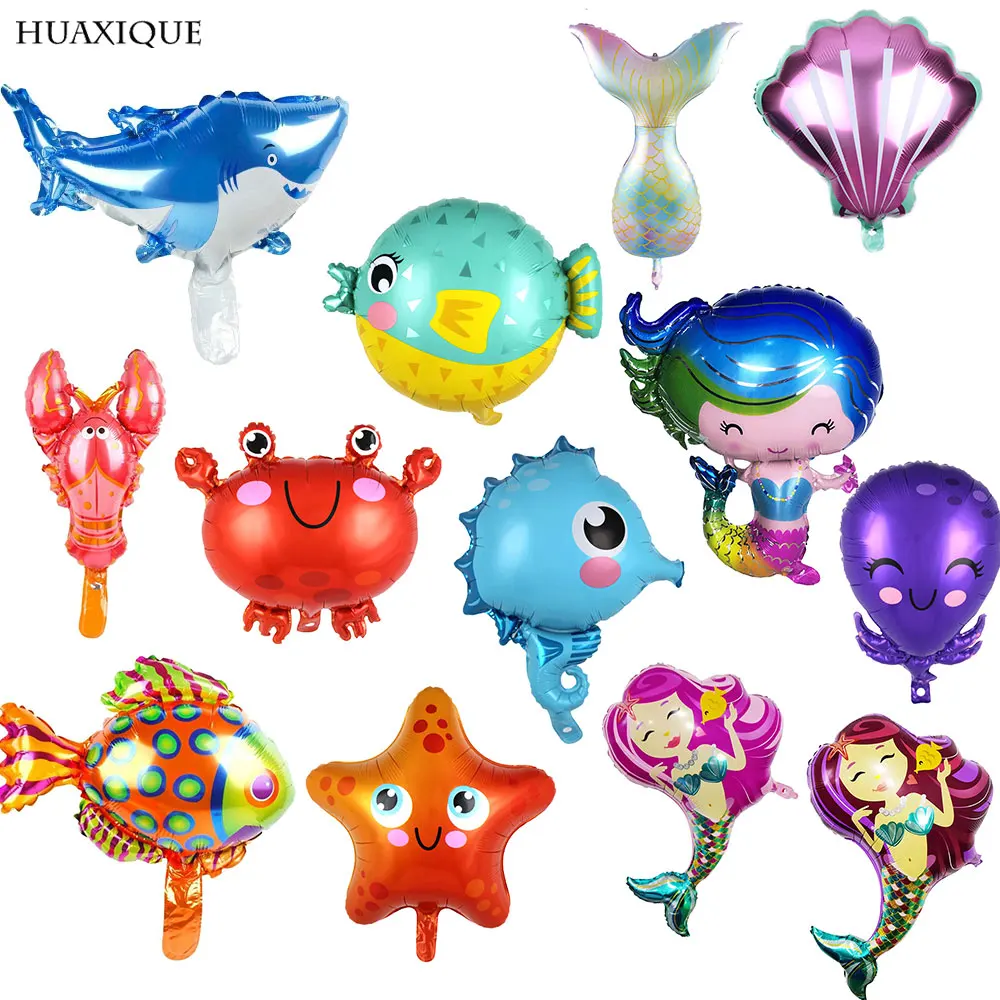 В морском стиле на тему вечерние океана животных милые рыбки Shark Фольга шарики Baby