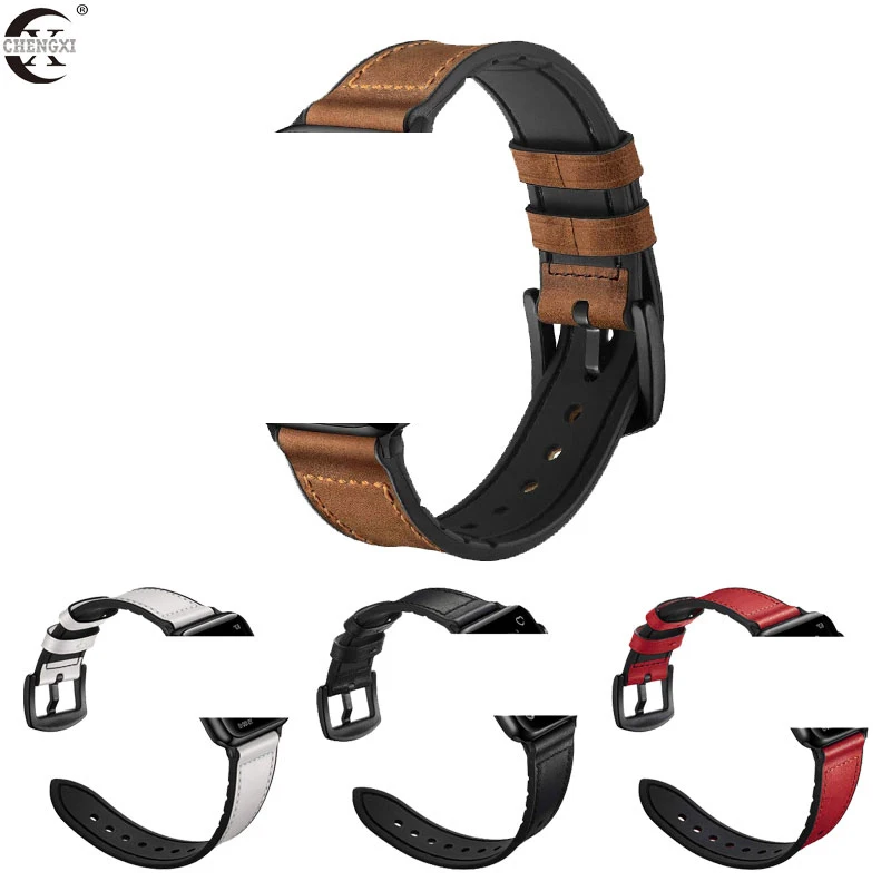 

Силиконовый и кожаный ремешок для Apple watch Band 44 мм 40 мм iwatch Band 42 мм 38 мм Apple watch Series 6 SE 5/4/2/1 42 44 мм браслет