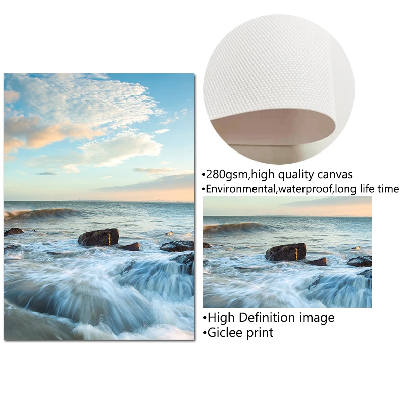 APOSTER скандинавский красивый рассвет голубое море холст живопись и постеры принты