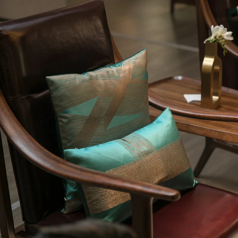 Sofa Pillow Cover 45 * Home Decoration Dark Green Jacquard Office Waist Covers | Дом и сад