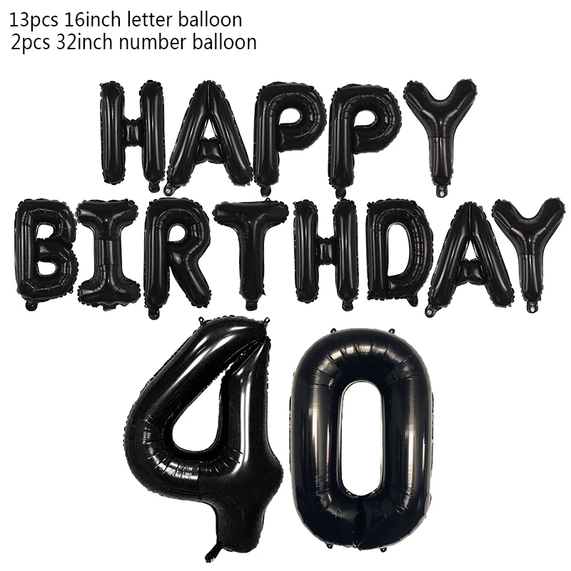 1 Набор С Днем Рождения украшения для вечеринки золотые серебряные буквы цифры