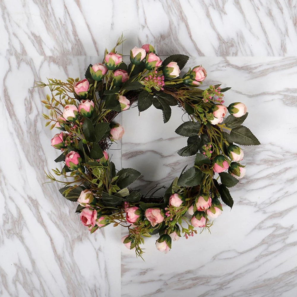 

Decorative Wedding Wreath Hanging Garland with Light Prop Wreath Adornment