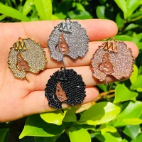 5pcs afro black queen charm pendant for women bracelet necklace making african american gold plated jewelry accessories supplies