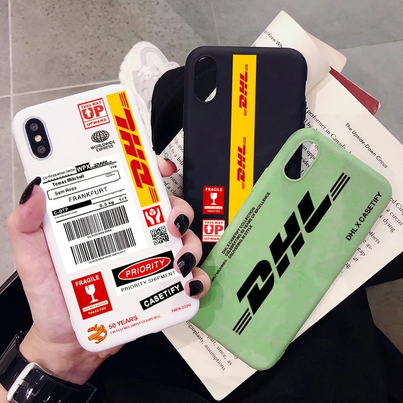DHL Express чехол для телефона iPhone 11 Pro XR X Xs Max 8 7 6 Plus 6S 5S SE матовый Силиконовый s мягкая