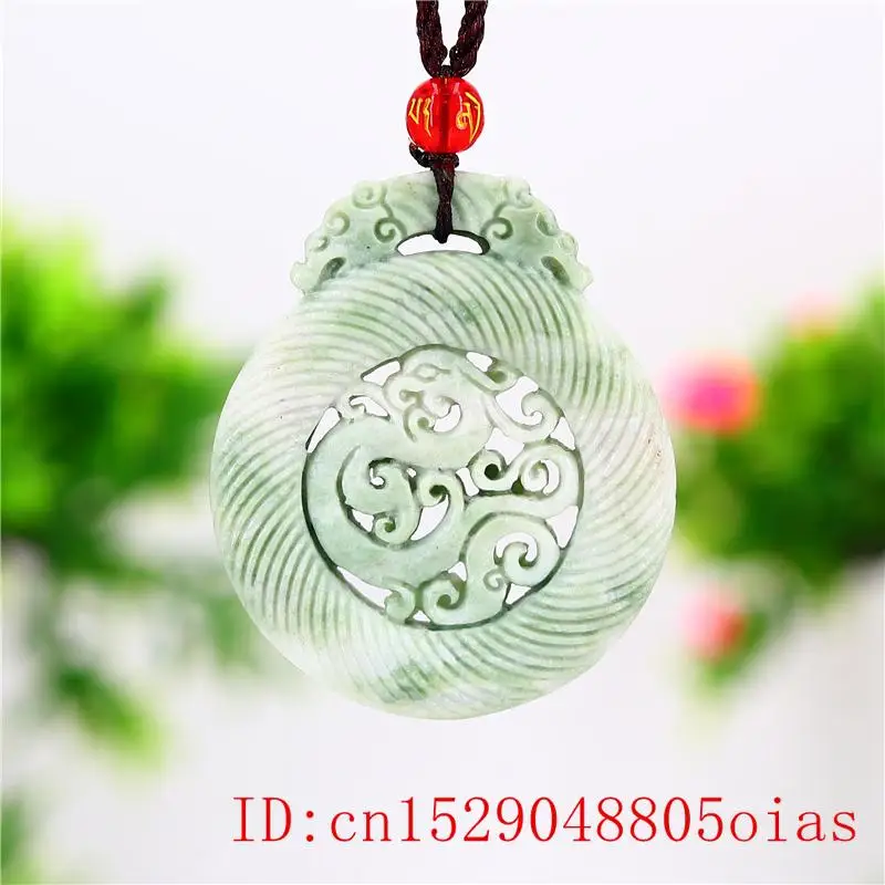 Нефритовый Феникс кулон ожерелье резной Амулет зеленый китайский двусторонний