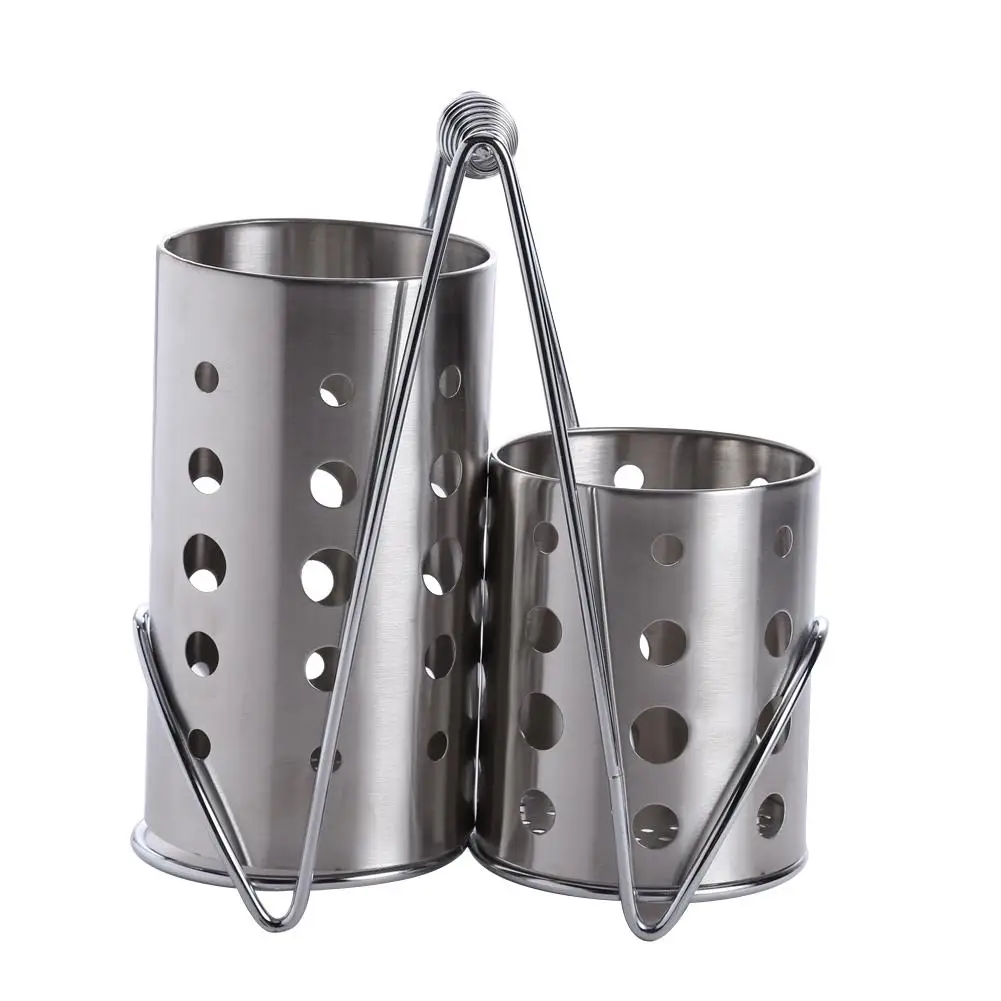 1 Set Stainless Steel Chopsticks Cage Tube Storage Box Drain Rack Spoon Bucket Knife Fork Kitchen Goods Supplies | Дом и сад