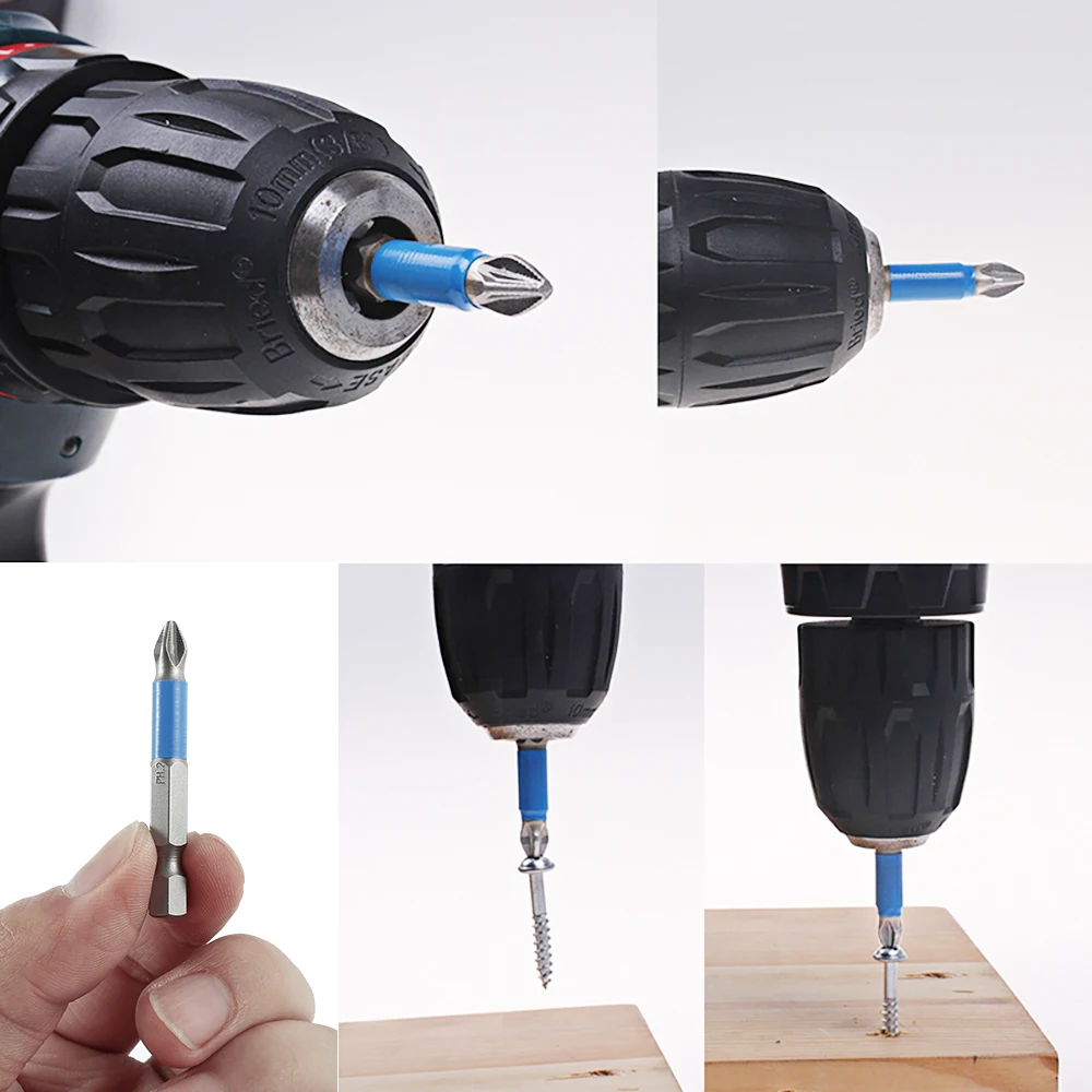 

10pcs Phillips Bit Hex Shanked Antislip Screwdriver Bits Magnetic Single Head 50mm Length Tool Magnetic Screwdriver Drill Bit