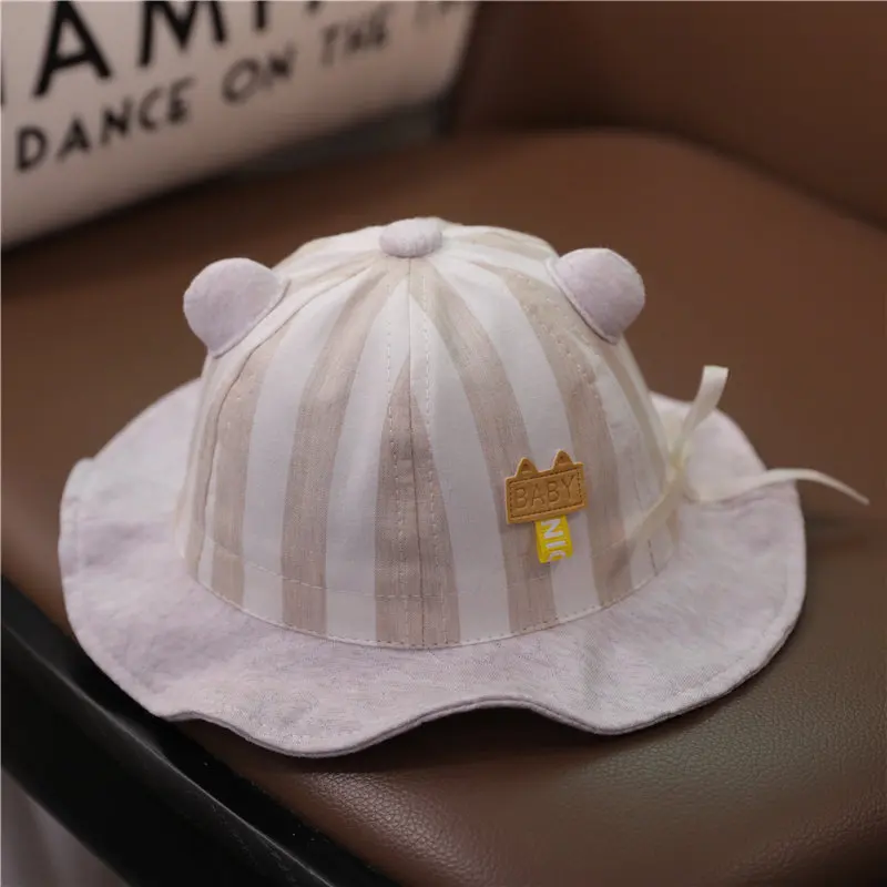 

J054 3-12 Month Adjustable Sun Protection and Floppy Wide Brim Baby Bucket Hat Baby Girl Cotton Hat for Newborns Toddler Sun Cap