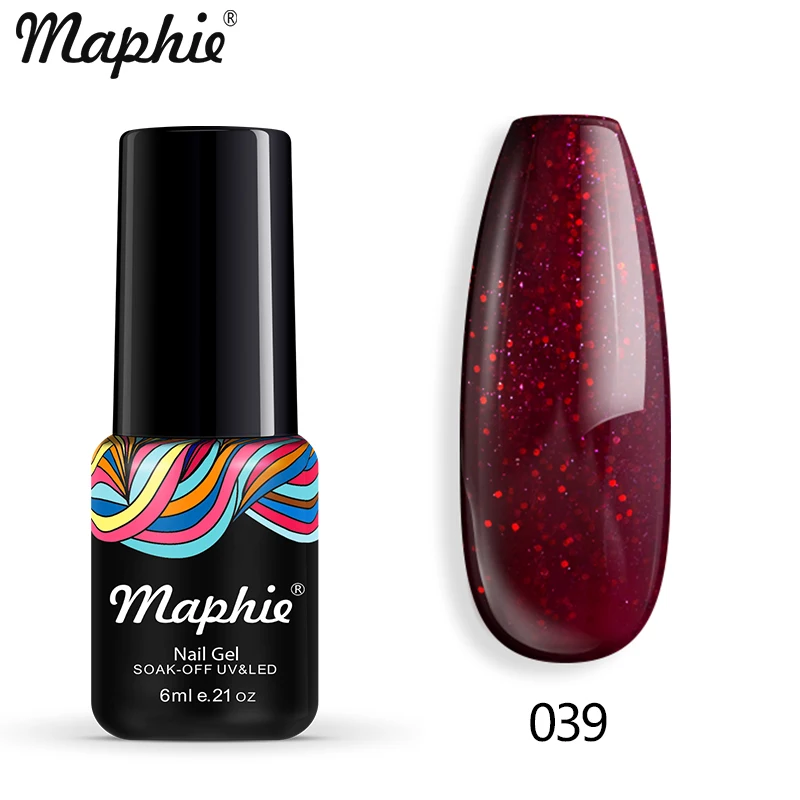 039 Maphie Гель-лак для ногтей все для маникюра Полупостоянный Vernish Soak Off UV/светодиодный Гель-лак нужен базовый верхний слой Блестящий цветной гель - Цвет: 039