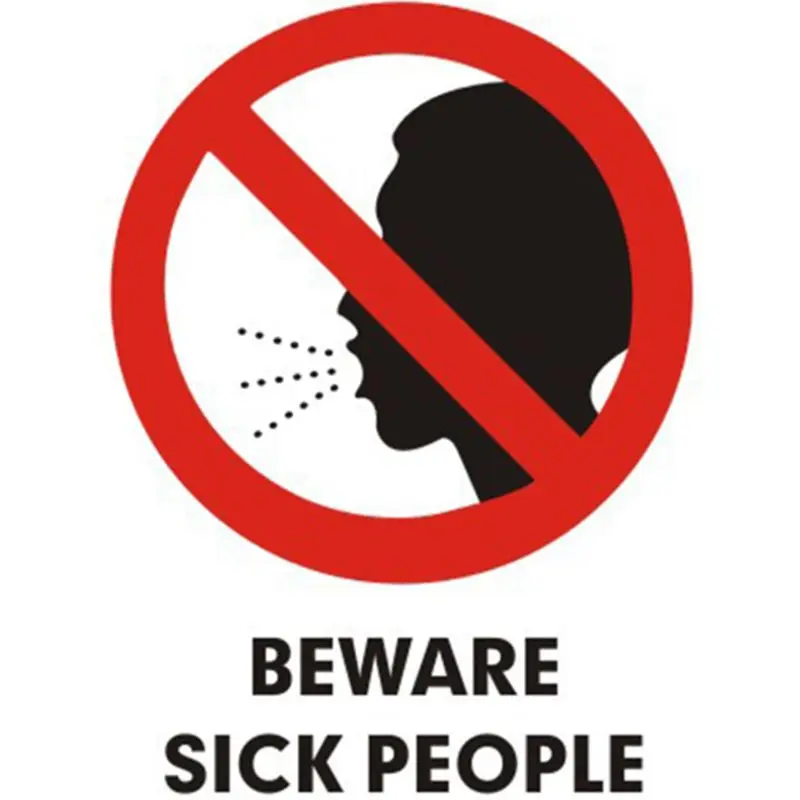 2020 Caution Notice English Slogan Glass Wall Sticker Wash Hands Wear Mask Pattern | Stickers