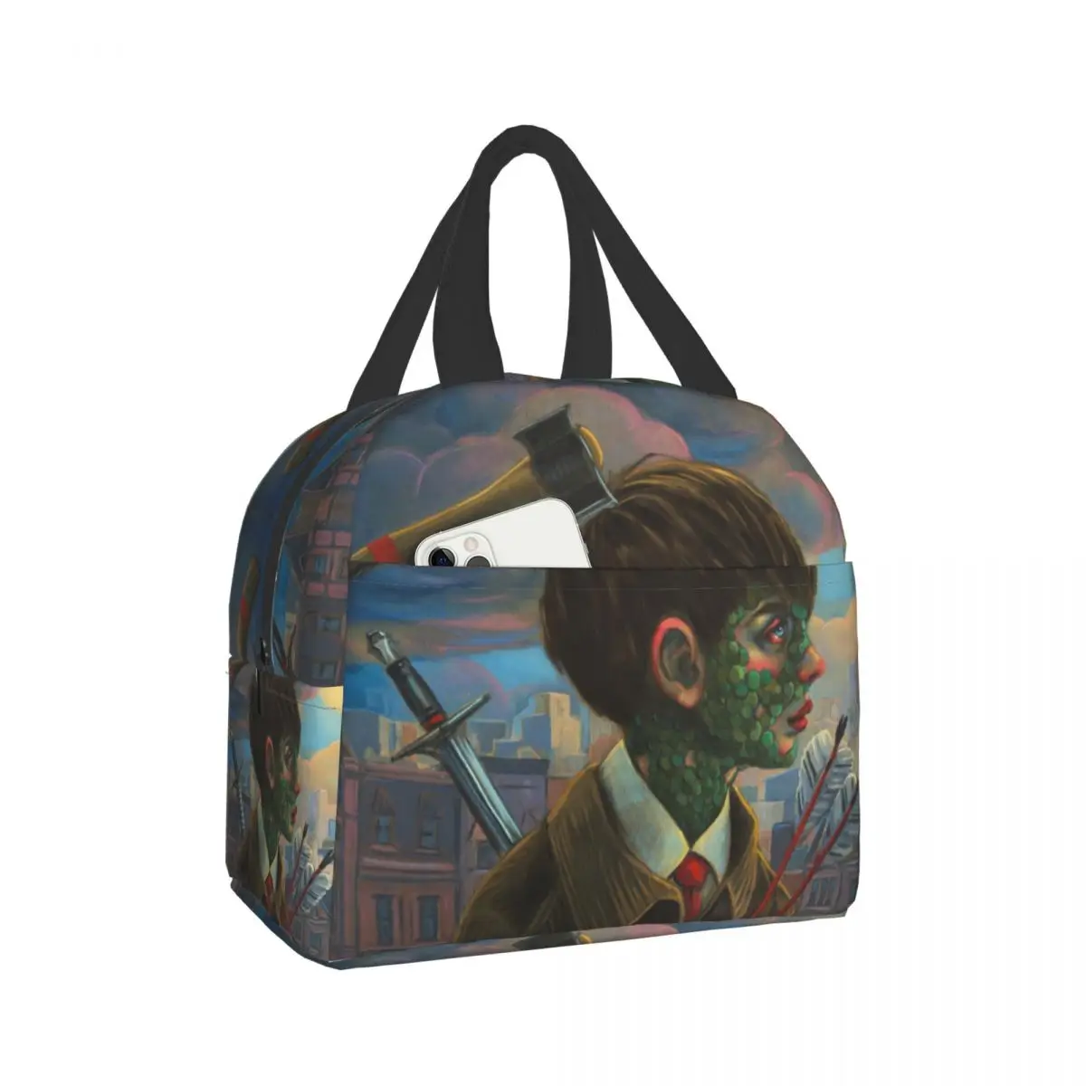 

Crazy Art Fashion Portable Insulated Canvas Lunch Bag Thermal Food Picnic Lunch Bags for Women /Men Cooler Lunch Box Bag