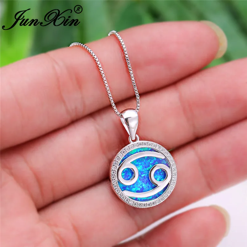 Ожерелье с подвеской в виде созвездий рака для женщин колье из белого золота