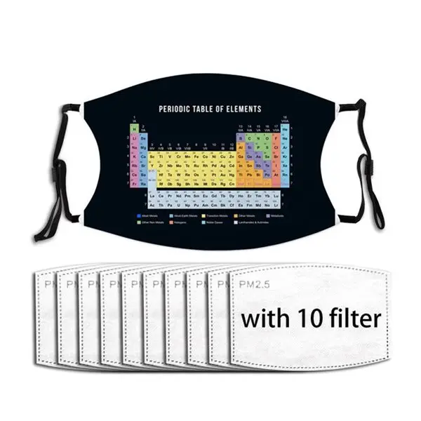 

Периодическая маска унисекс, многоразовая маска для лица против смога, Пылезащитная маска