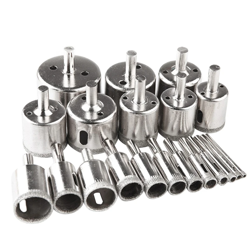 

20pcs/set 4-50mm Diamond Coated Hole Saw Drill Bits for Tiles Marble Glass Ceramic Drilling Cutting Power Tools