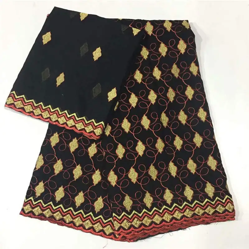 

2019 Latest Swiss Voile Lace Fabric High Quality Embroidered Cotton Lace With French Tulle Lace Fabric 5+2 Yards/Set! LCF1221