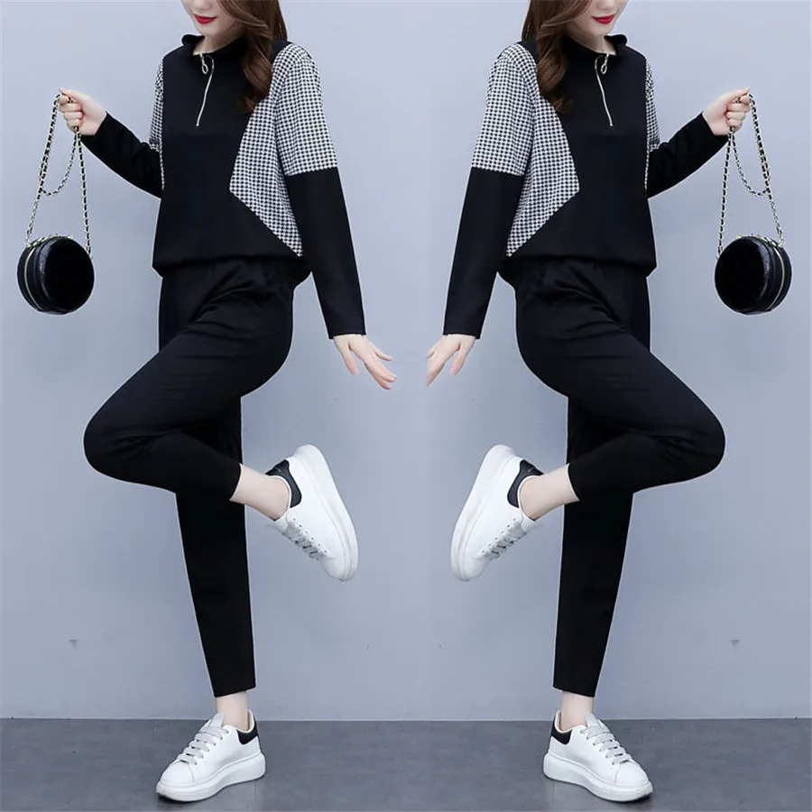 

2021 Women Two Piece Set Outfits Autumn Women's Tracksuit Zipper Top And Pants Casual Sport Suit Winter 2 Piece Woman Set
