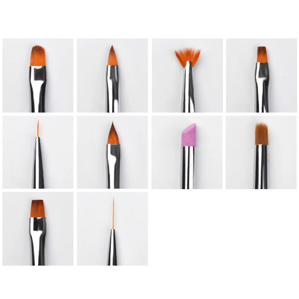 

1 Set of Nail Painting Pen Detachable Carving Brush Pen Drawing Brushes Manicure Tools (Golden)