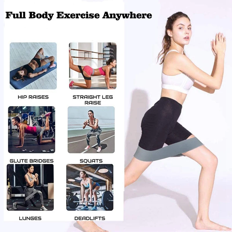 

Resistance Bands Non-Slip 3 Resistance Levels Workout Bands for Fitness Yoga Pilates Legs and Butt