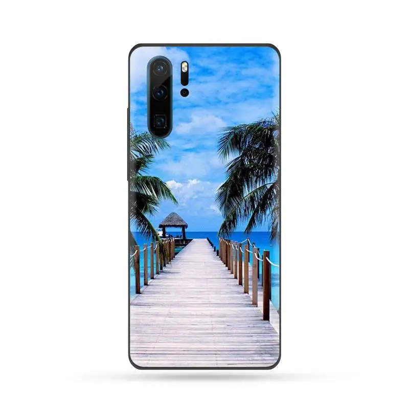 

Clear Sea Sky Sandy beach Phone Case For Huawei Mate 9 10 20 Pro lite 20x nova 3e P10 plus P20 Pro Honor10 lite