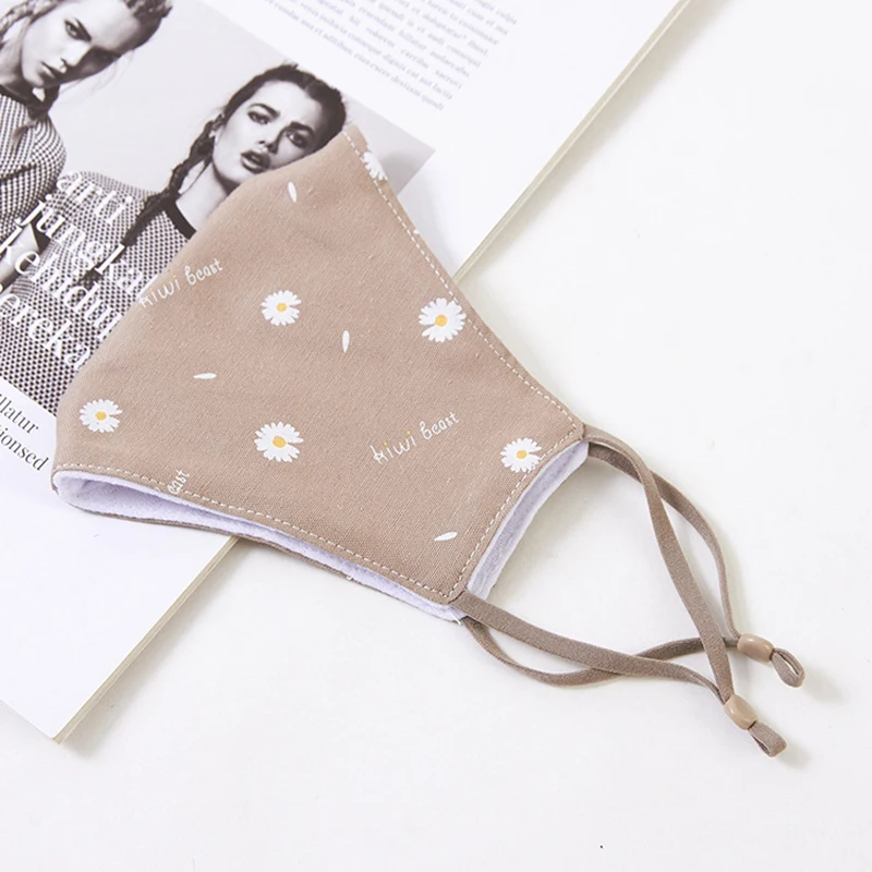 Модная Маргаритка маска с цветочным принтом регулируемая моющаяся многоразовая