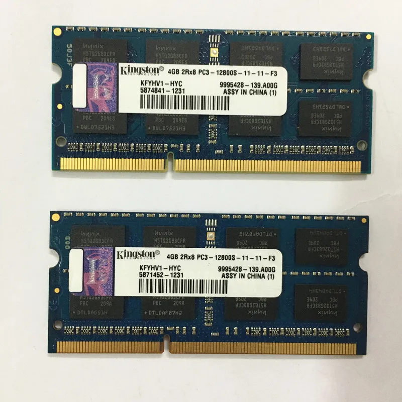 Б/у память Kingston DDR3 4 Гб 1600 МГц RAMS 2RX8 PC3 12800S 11 F3 ddr3 1 5 В для ноутбука хорошая