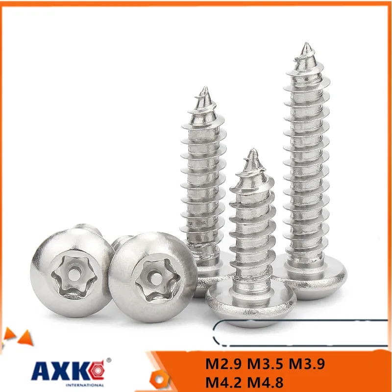 

10 шт. M2.9 M3.5 M3.9 M4.2 M4.8 304 A2-70 шестилопастная звездообразная скругленная головка со штифтом Самонарезающий деревянный винт