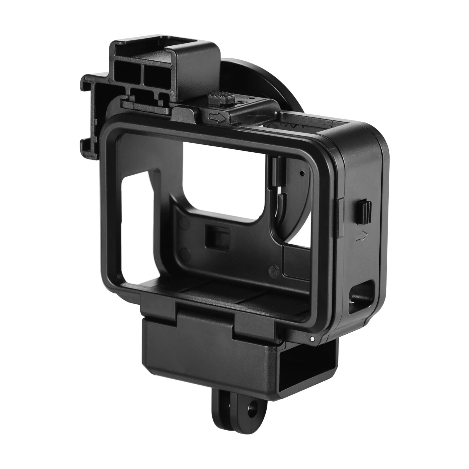 Andoer G9-4 Action Camera Cage Plastic Vlog Case Protective Housing w/ Dual Cold Shoe Mount 55mm Filter Adapter for GoPro Hero 9 |