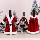 Пылезащитный чехол для бутылки вина 2021 на новый год рождественские украшения, с Санта-Клаусом, лосем, снеговиком, для праздников на стол для домашнего ужина