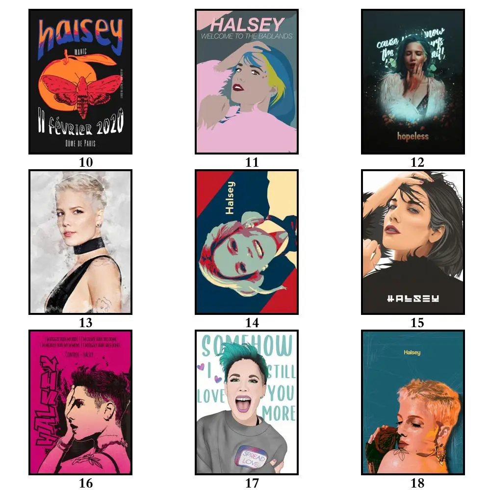 43 дизайна Halsey плакат из белой бумаги альтернативная абстрактная живопись