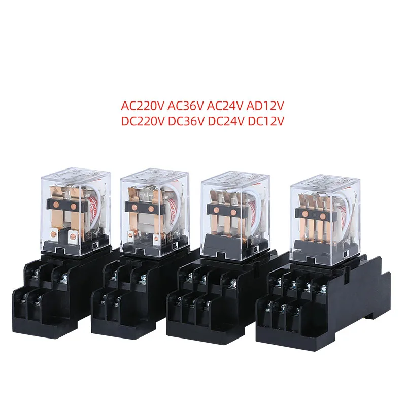 Маленькое промежуточное электромагнитное реле 5А 8-контактный HH52P 2NO + 2NC AC 220 В/DC 24