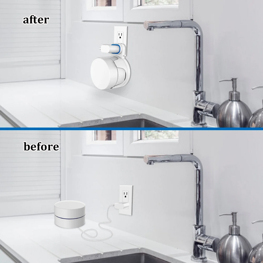 Белый настенный кронштейн для Google Wifi с намоткой кабеля безопасный и простой в