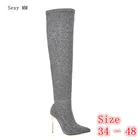 Демисезонный женские ботфорты выше колена на Высоком толстом каблуке; Высокие ботинки женские высокие сапоги до бедра размера плюс 34-40, 41, 42, 43, 44, 45, 46, 47, 48 (Европа)