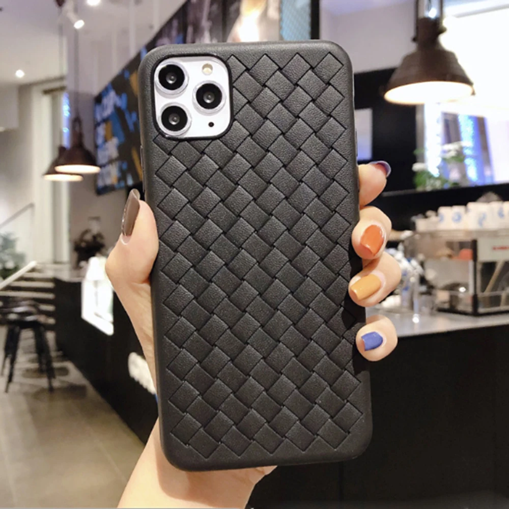 Breathable Mesh Phone Case Weaving Grid Silicone Soft Cover Luxury Leather Cases For iPhone 11 Pro Max 6 6s 7 8 Plus X XR XS | Мобильные