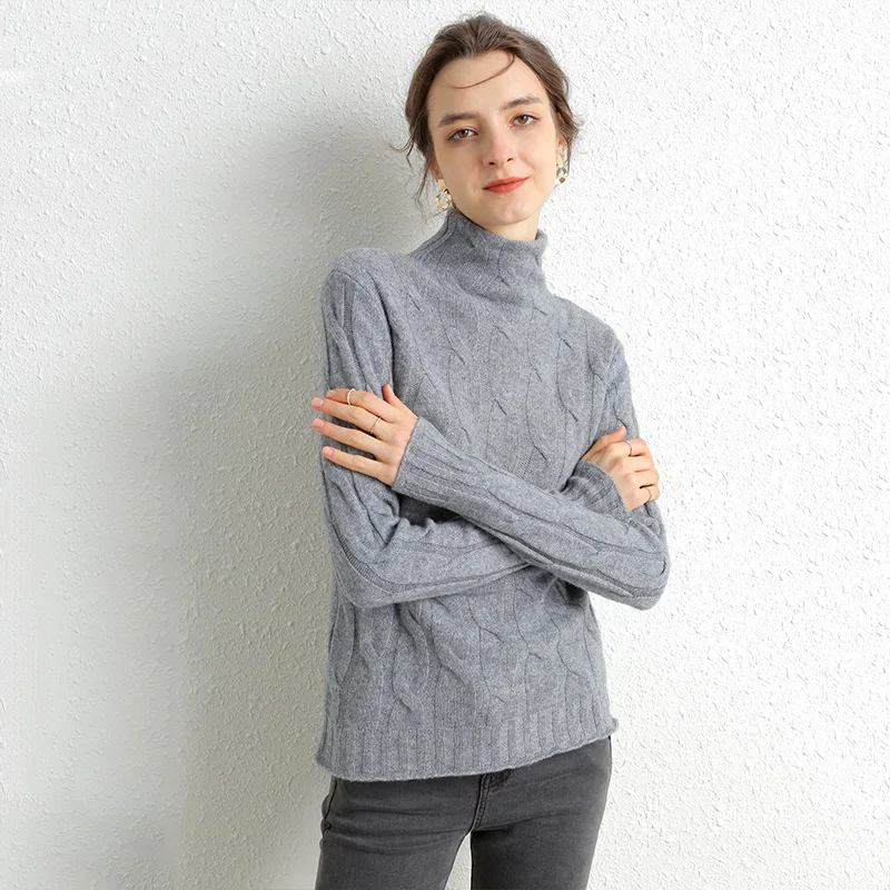 Зимние женские пуловеры свитер вязаный эластичный Повседневный джемпер модная