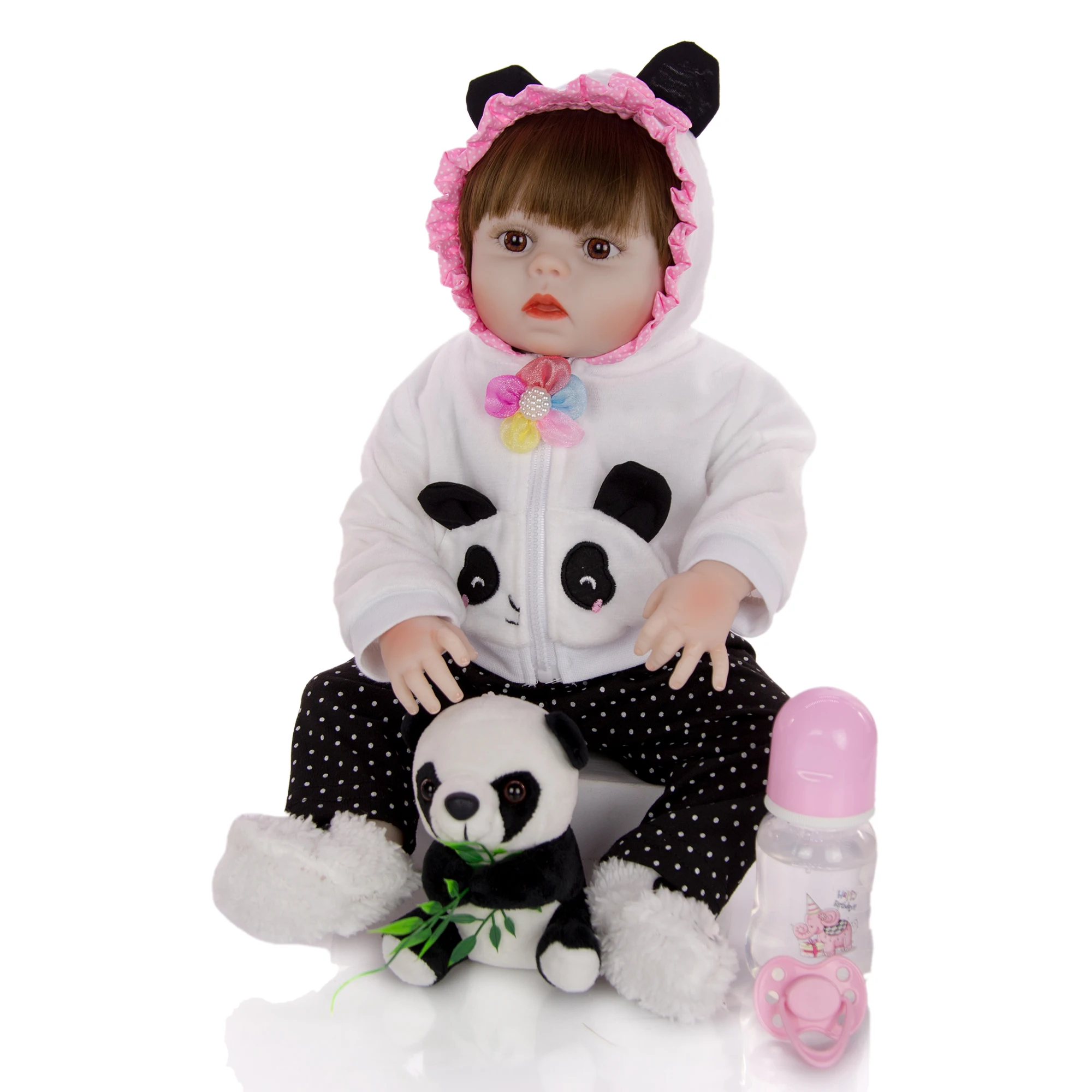 2019 Модная Кукла для новорожденных девочек панда Водонепроницаемая силиконовая
