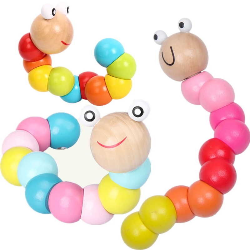 Игрушки Монтессори скручивающее насекомое обучающее деревянное для детей